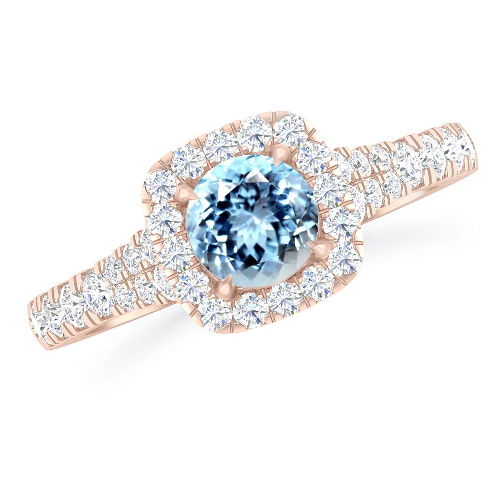 Rose Gold - Aquamarine