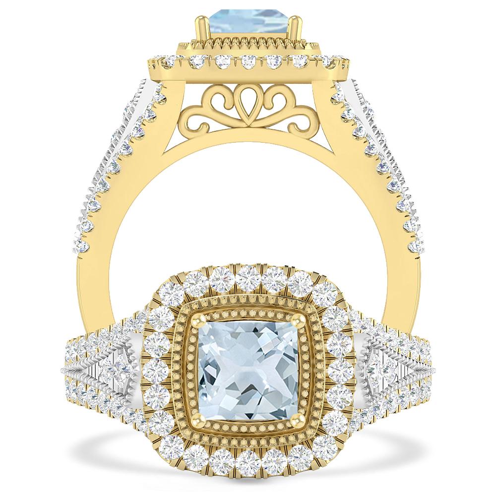Yellow Gold - Aquamarine