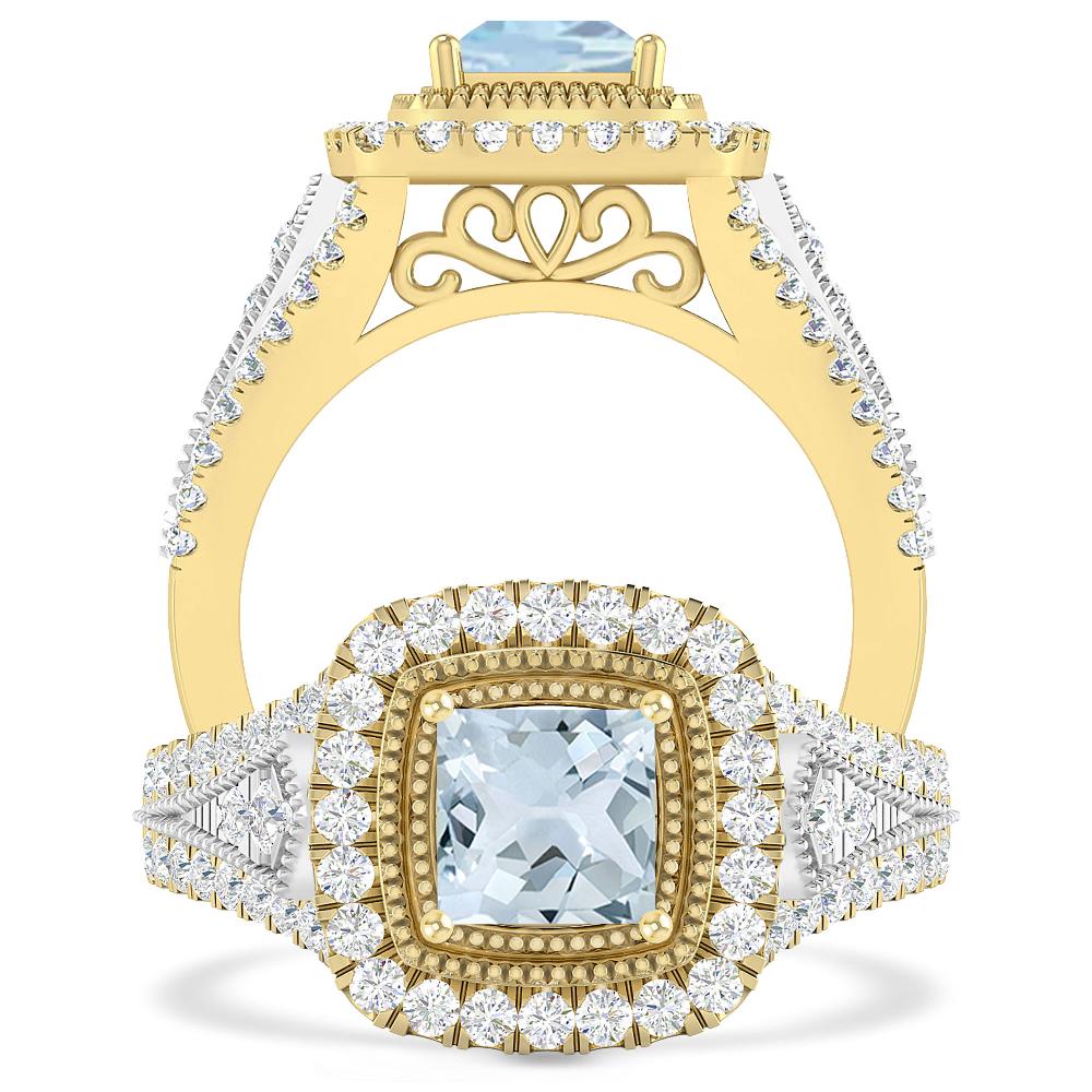 Yellow Gold - Aquamarine