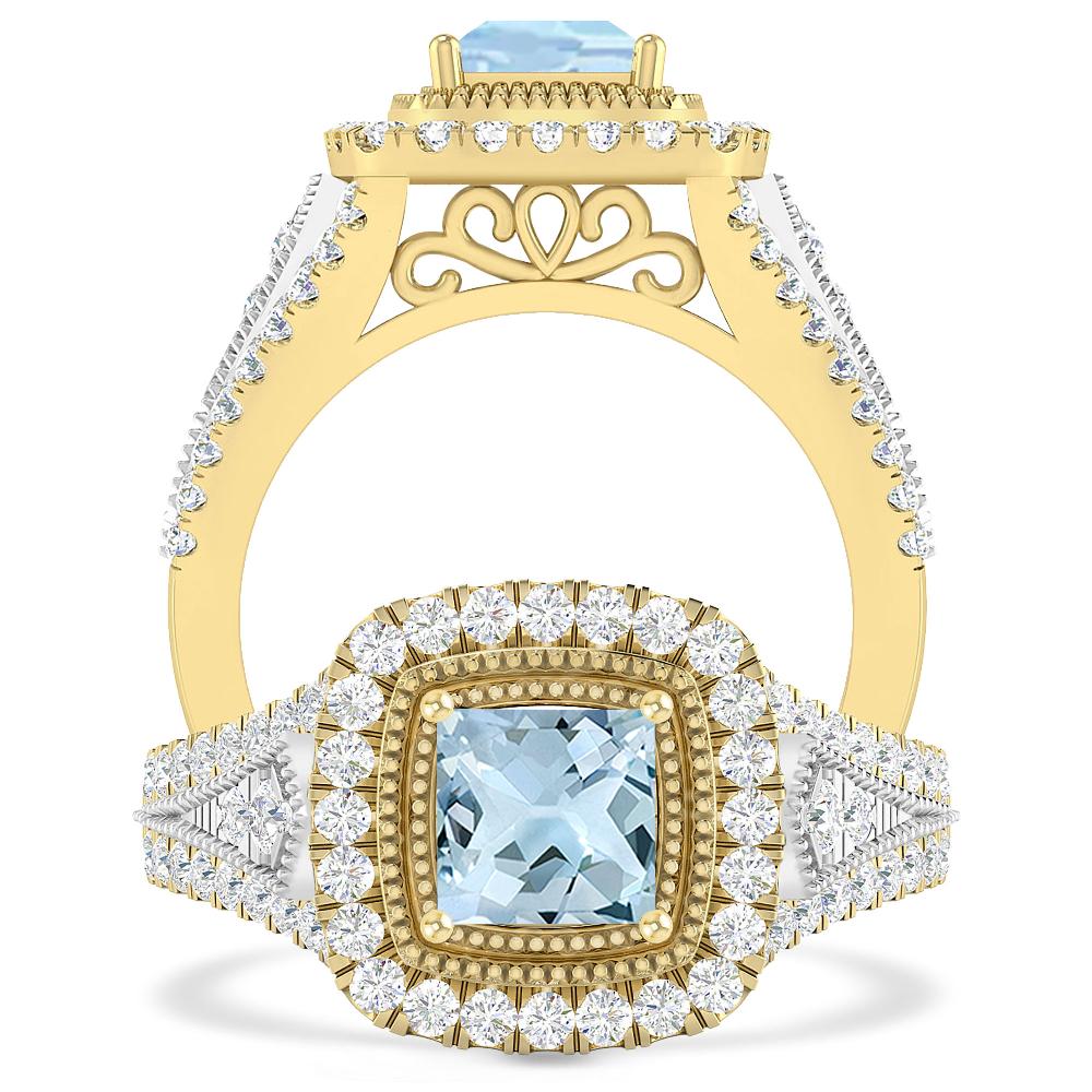 Yellow Gold - Aquamarine