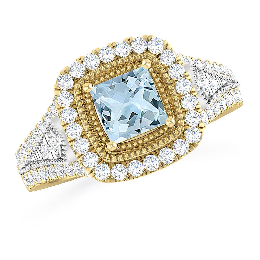 Yellow Gold - Aquamarine