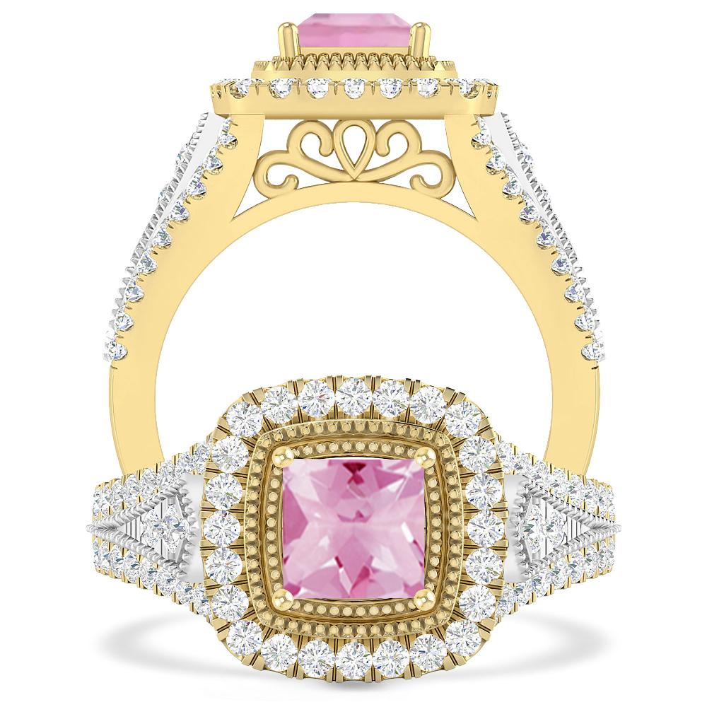 Yellow Gold - Pink Tourmaline