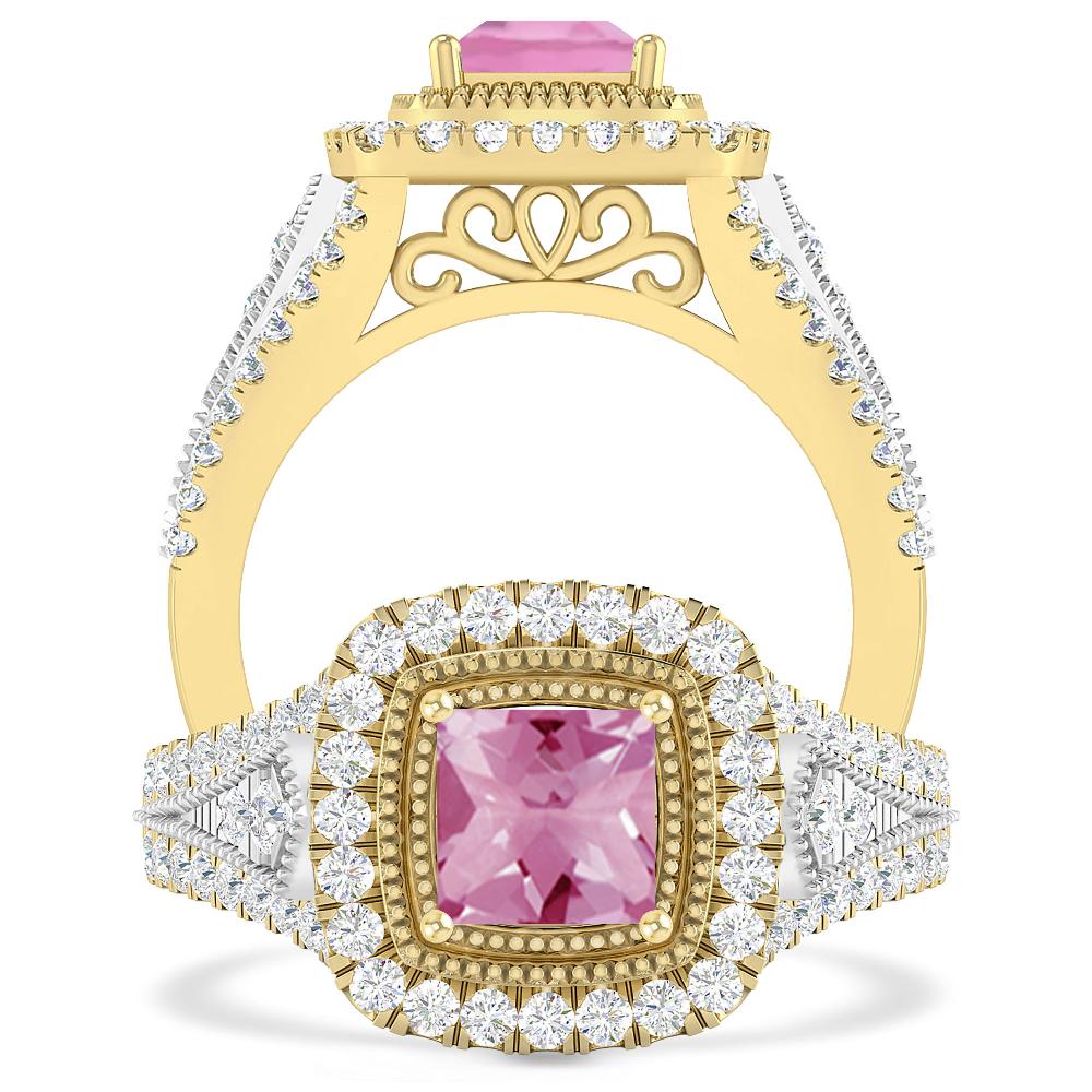 Yellow Gold - Pink Tourmaline