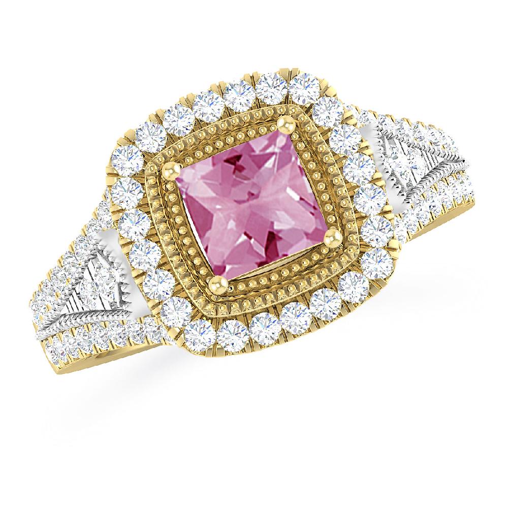Yellow Gold - Pink Tourmaline