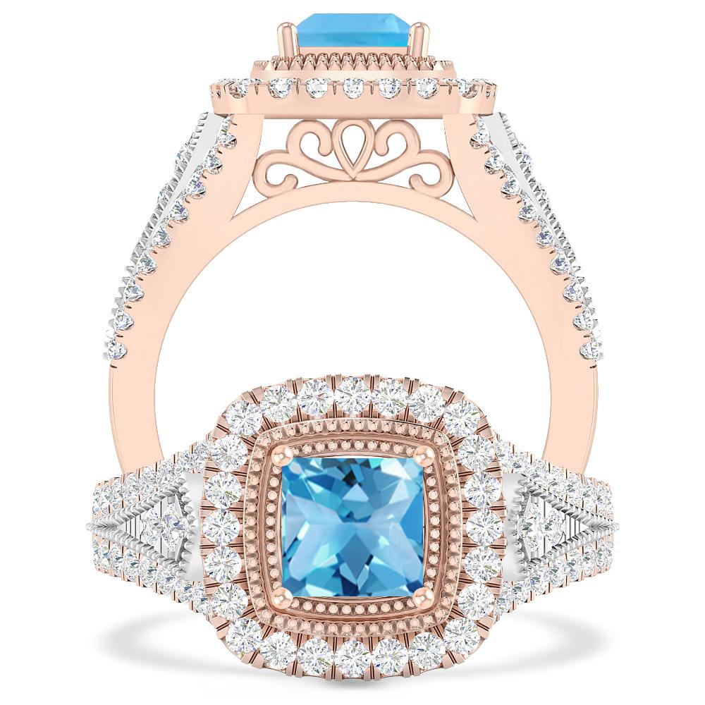 Rose Gold - Blue Topaz