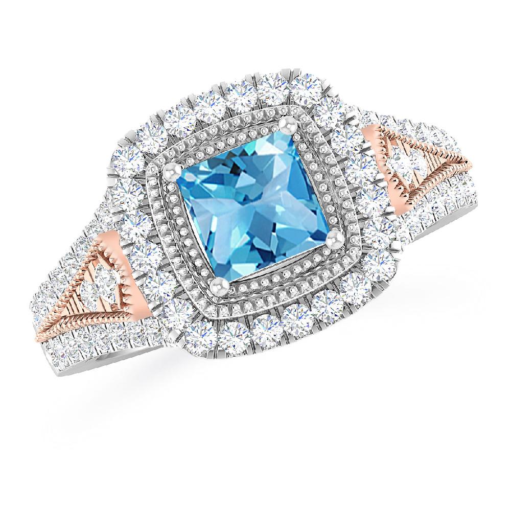 White Gold - Blue Topaz
