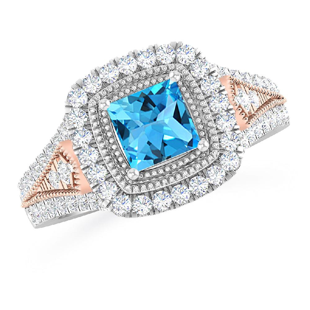 White Gold - Blue Topaz