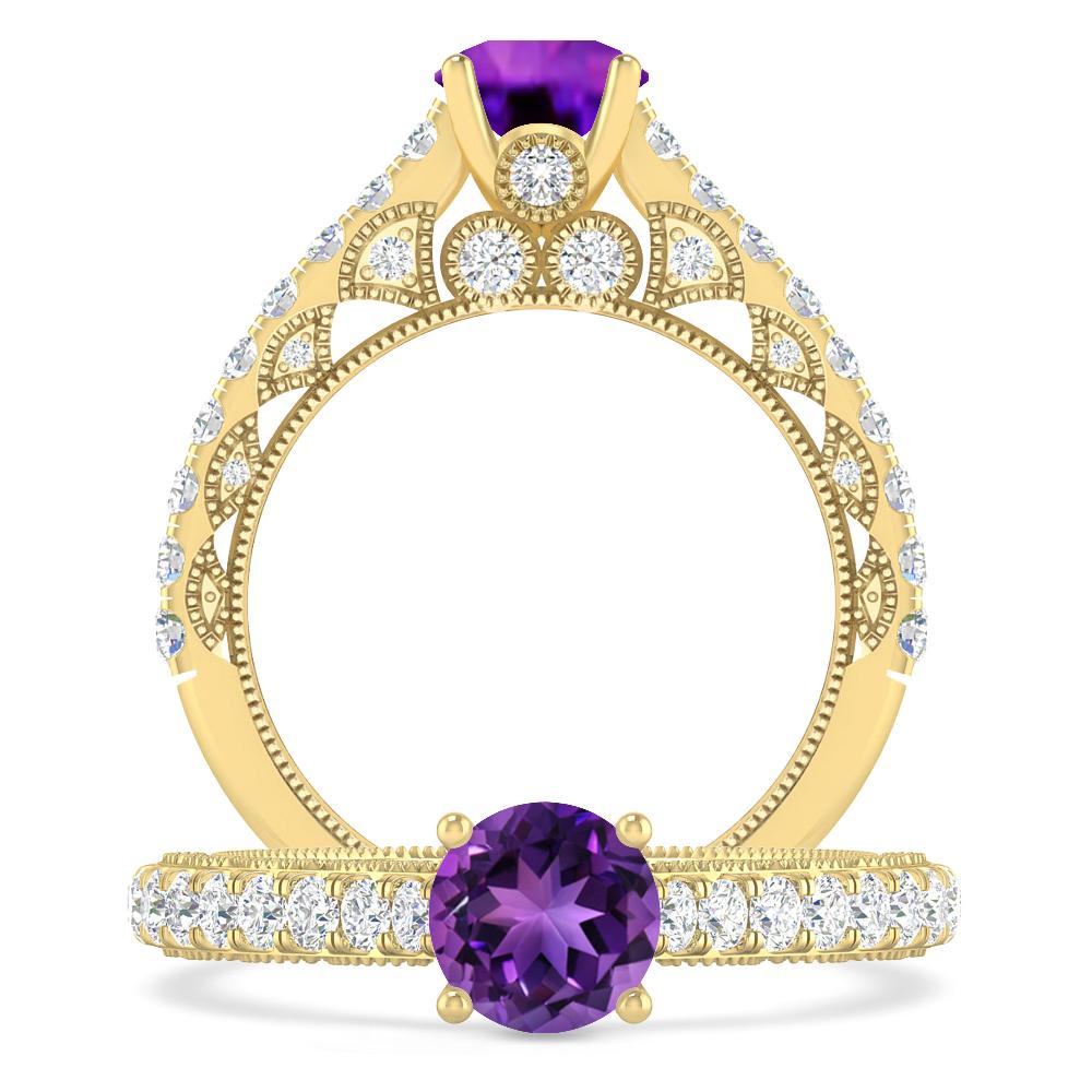 Yellow Gold - Amethyst