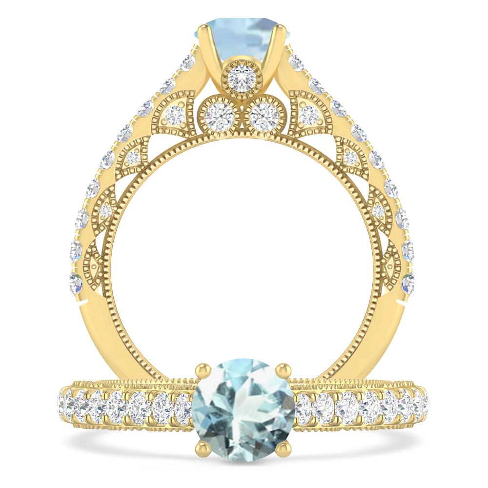 Yellow Gold - Aquamarine