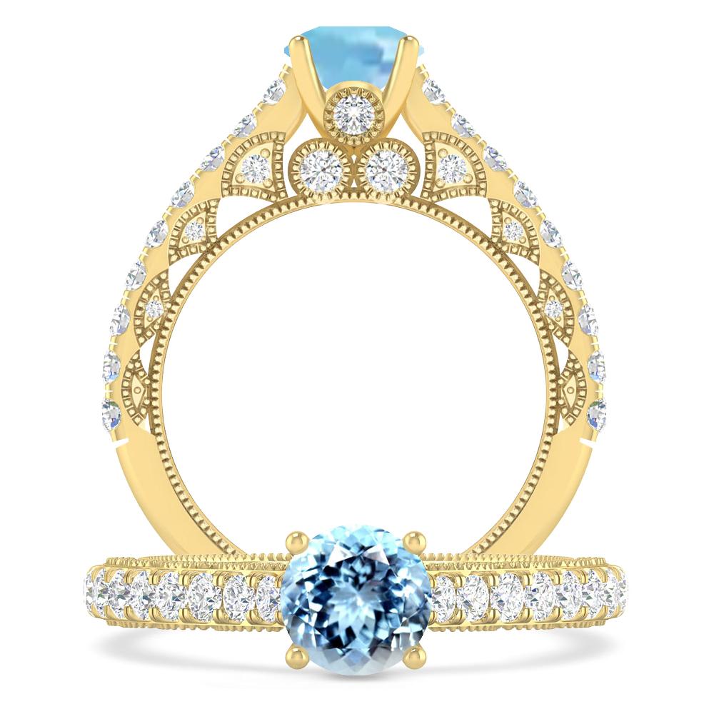 Yellow Gold - Aquamarine