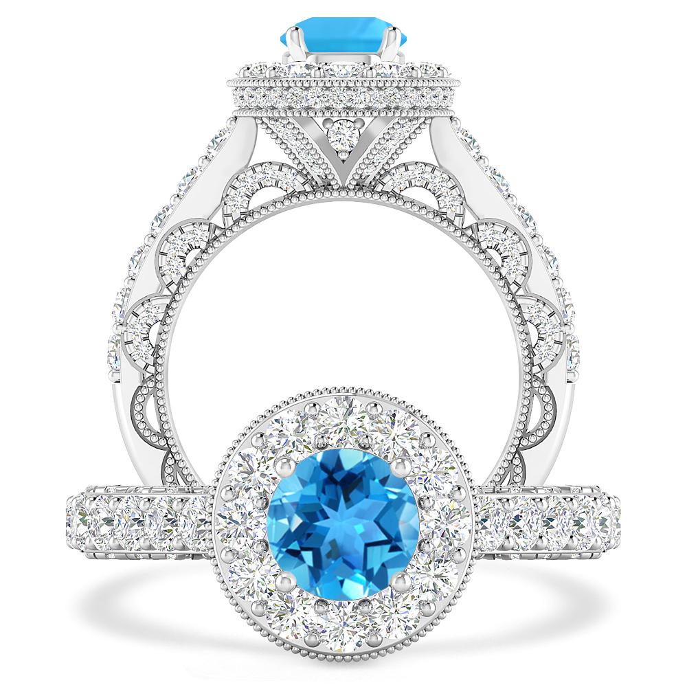 White Gold - Blue Topaz