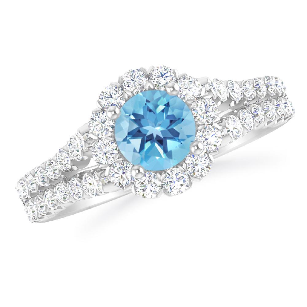 White Gold - Blue Topaz
