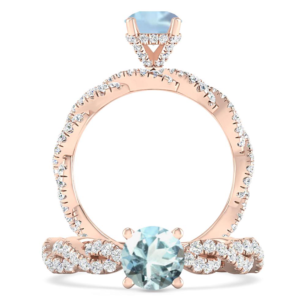 Rose Gold - Aquamarine