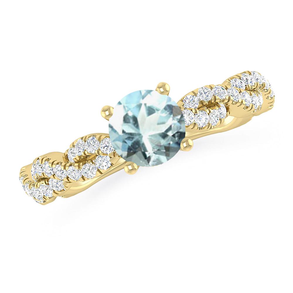 Yellow Gold - Aquamarine