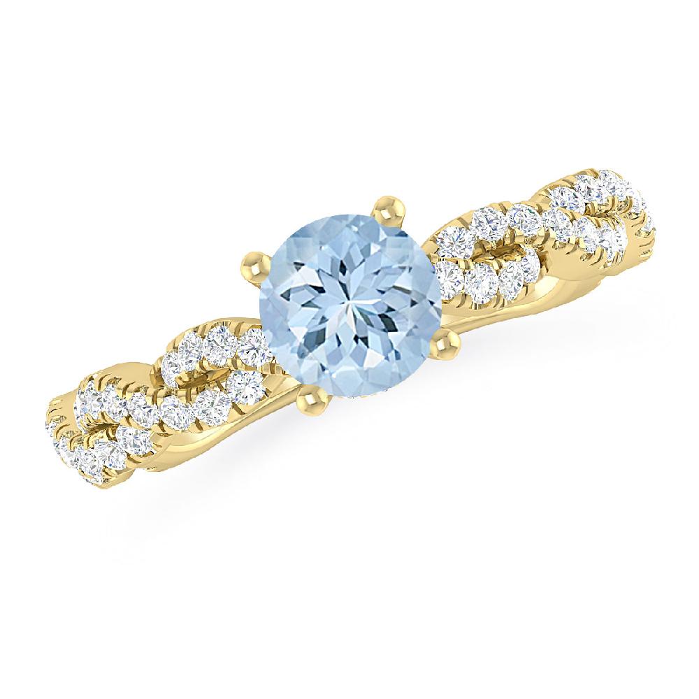 Yellow Gold - Aquamarine