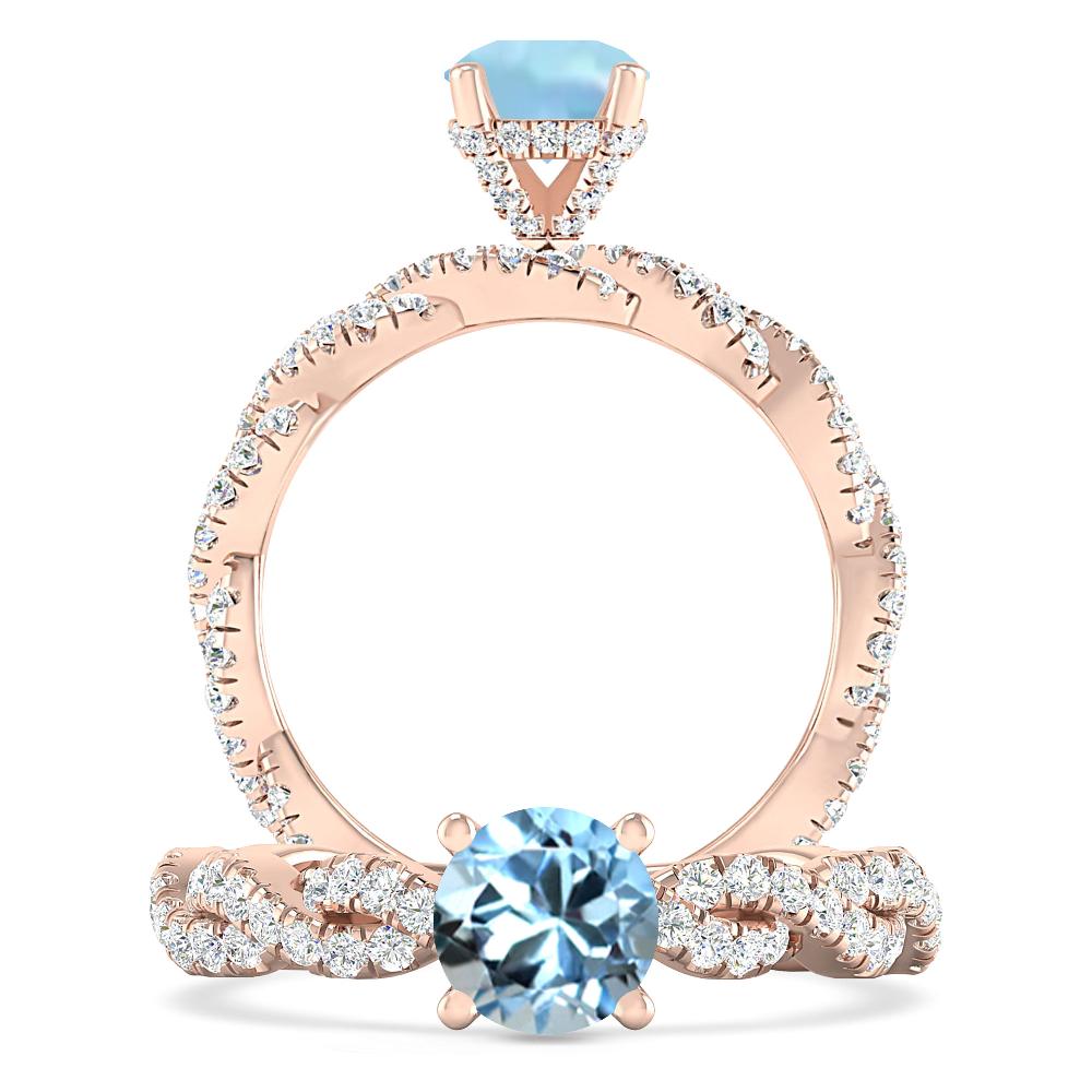 Rose Gold - Aquamarine