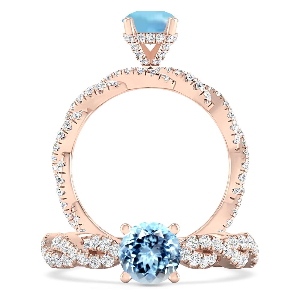 Rose Gold - Aquamarine