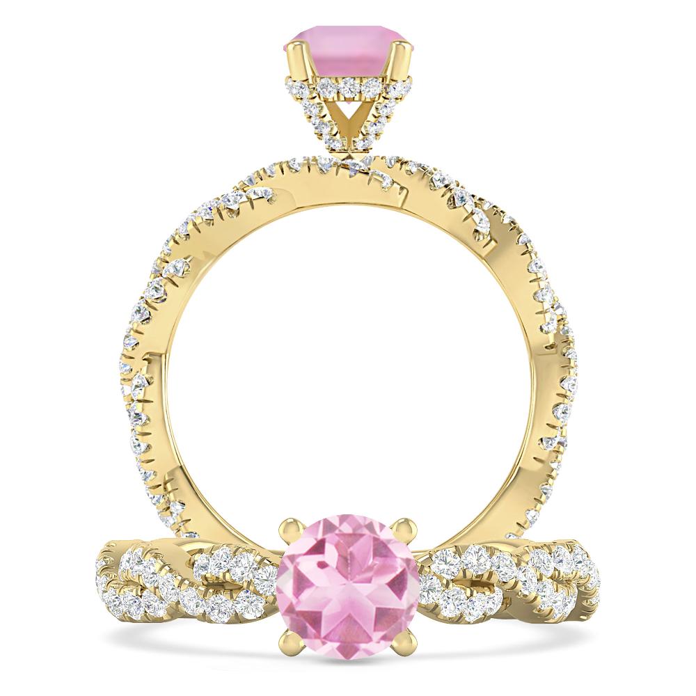 Yellow Gold - Pink Tourmaline