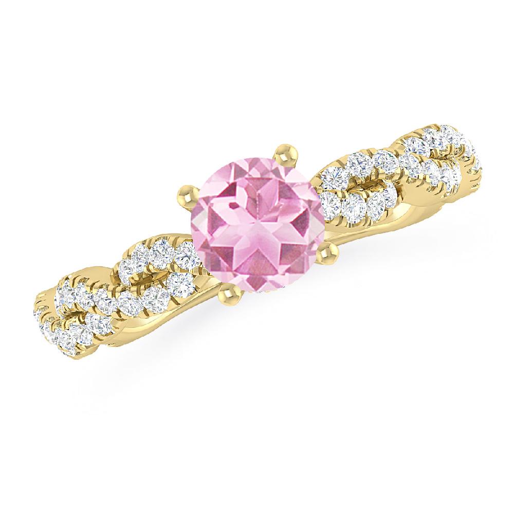 Yellow Gold - Pink Tourmaline