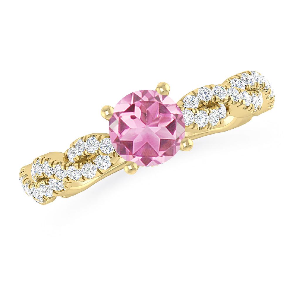 Yellow Gold - Pink Tourmaline