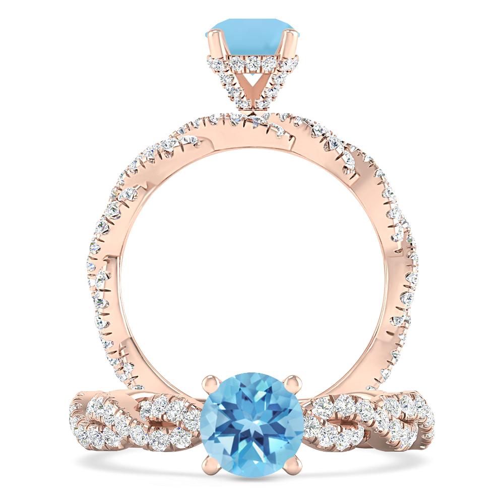 Rose Gold - Blue Topaz