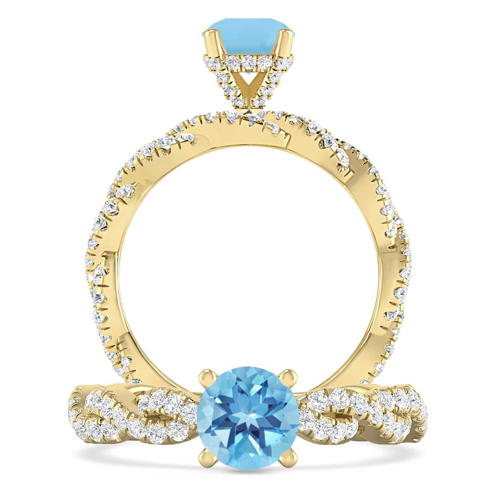 Yellow Gold - Blue Topaz
