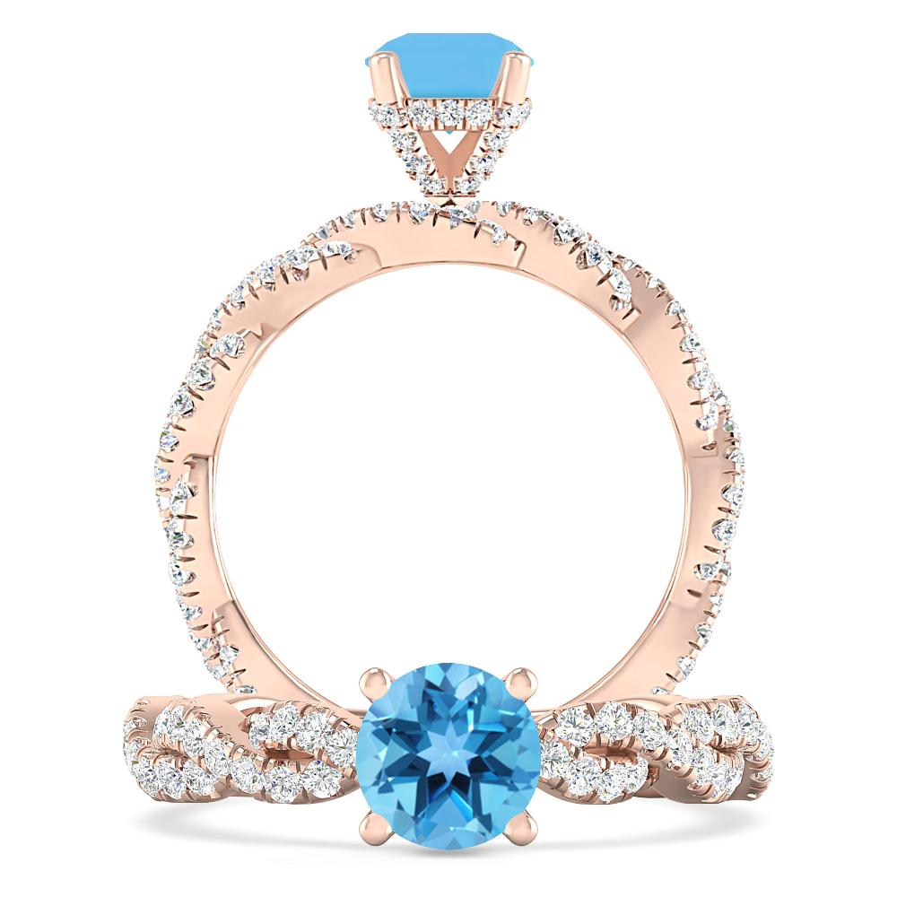 Rose Gold - Blue Topaz