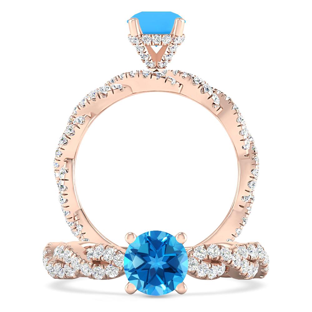 Rose Gold - Blue Topaz