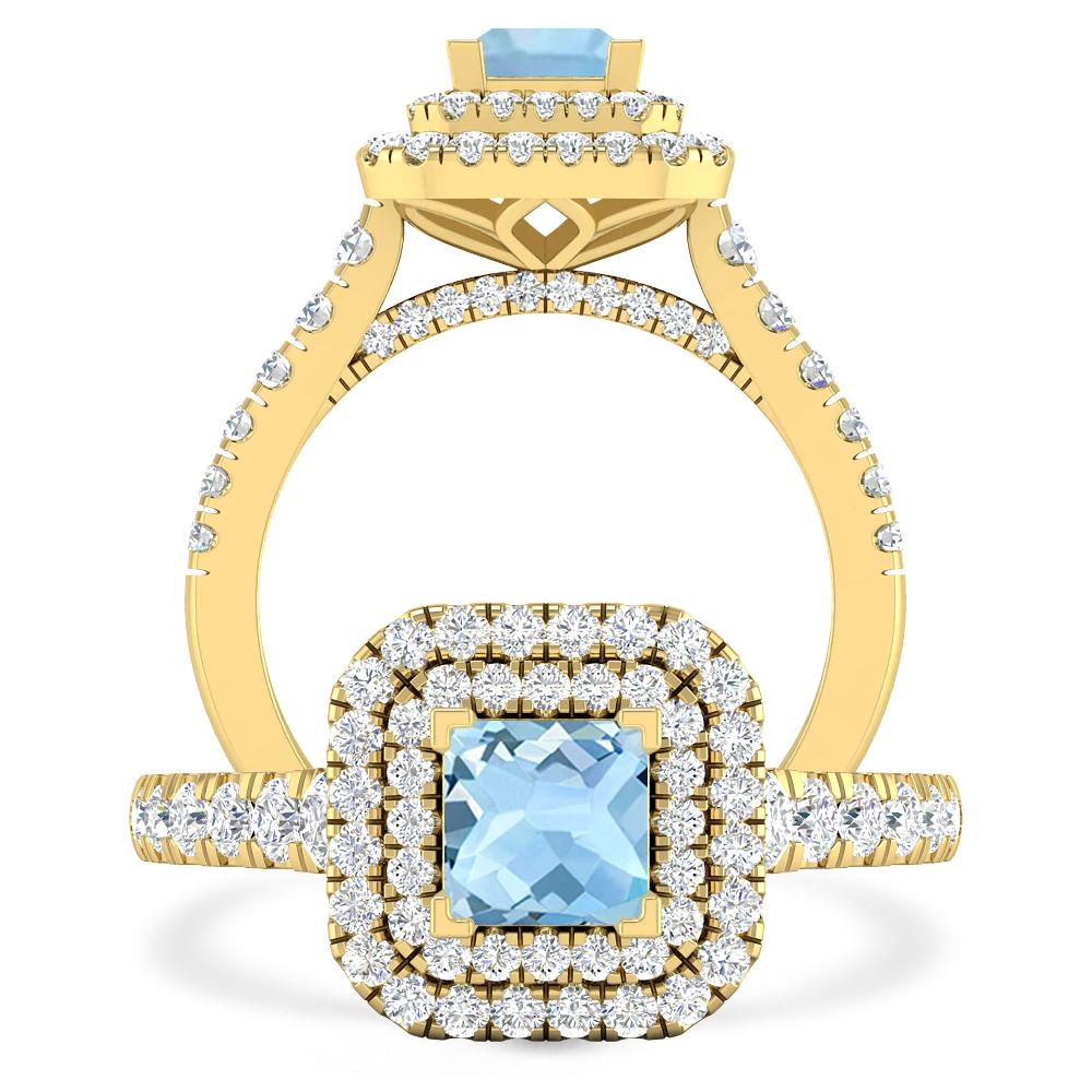 Yellow Gold - Aquamarine