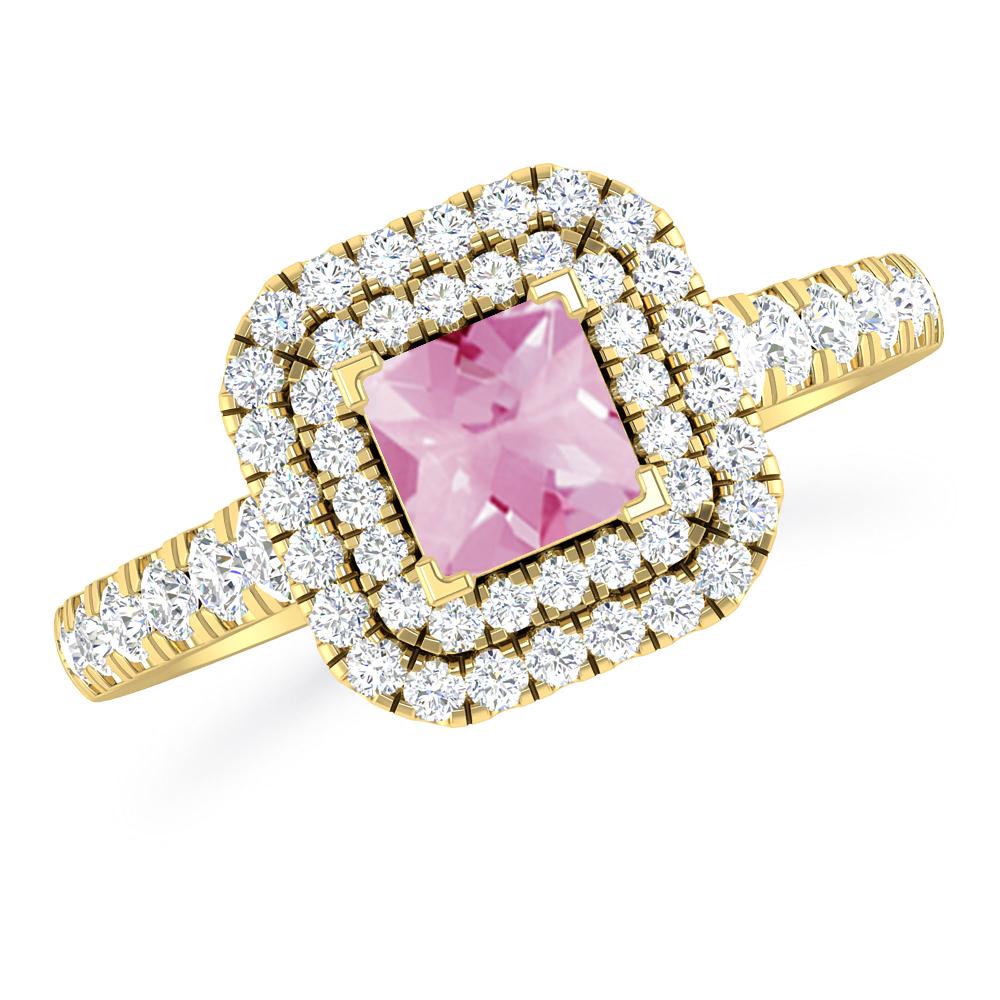 Yellow Gold - Pink Tourmaline