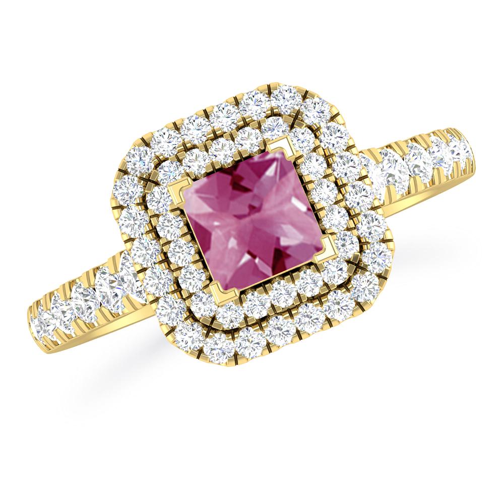 Yellow Gold - Pink Tourmaline