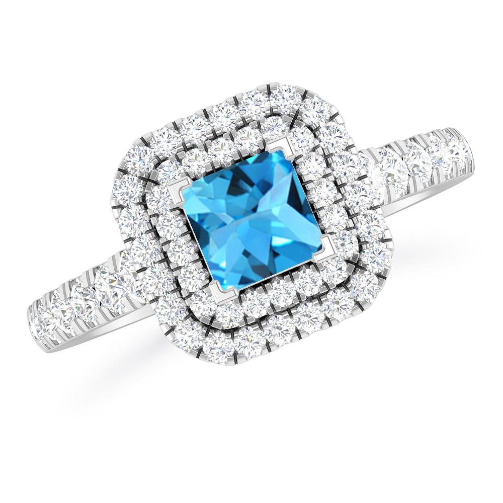 White Gold - Blue Topaz