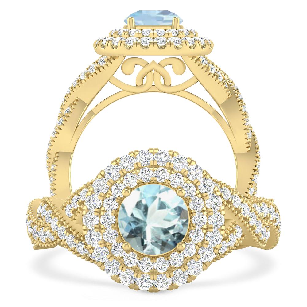 Yellow Gold - Aquamarine