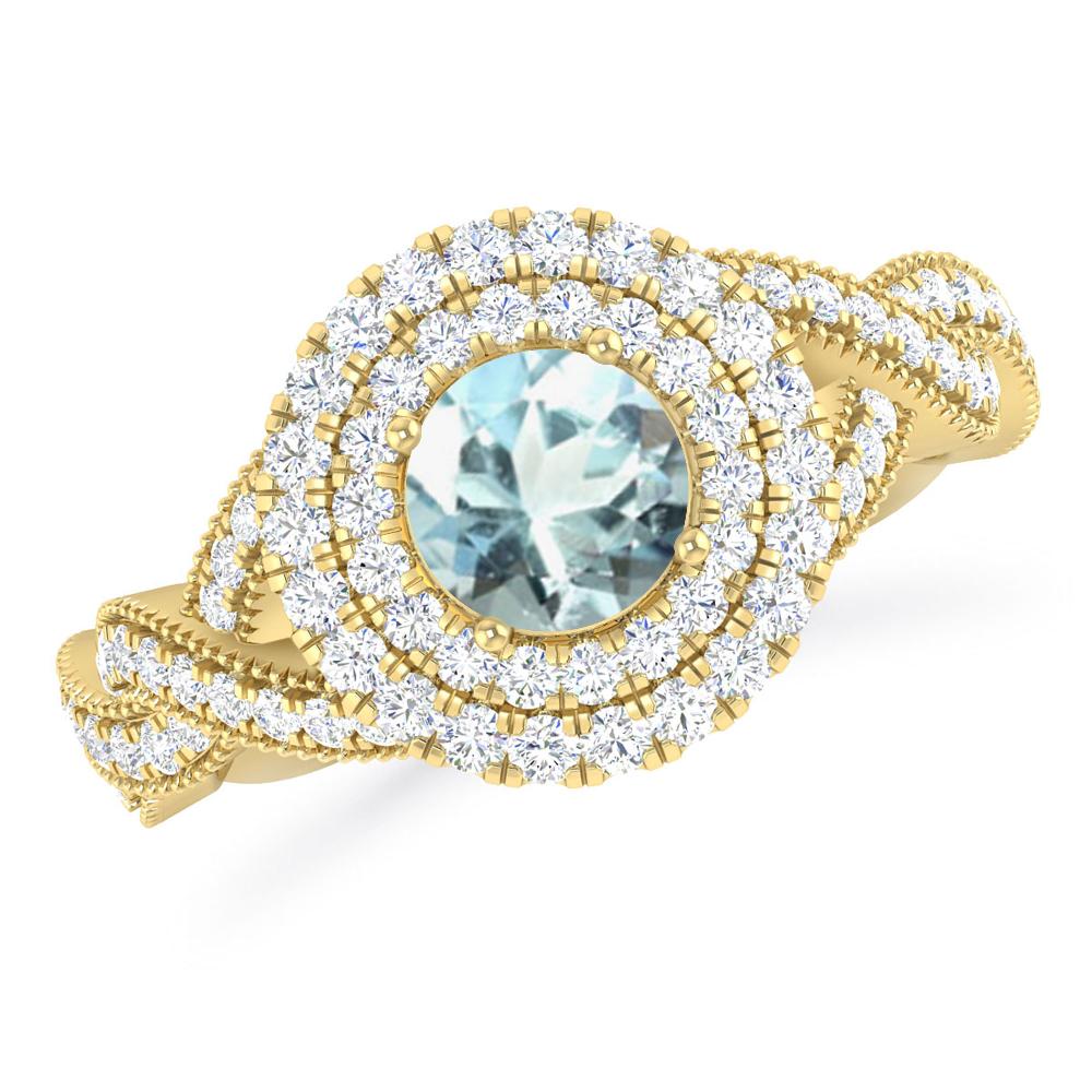 Yellow Gold - Aquamarine