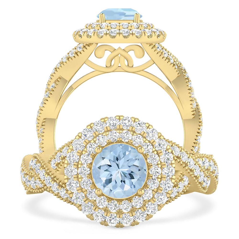 Yellow Gold - Aquamarine