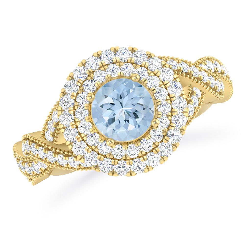 Yellow Gold - Aquamarine