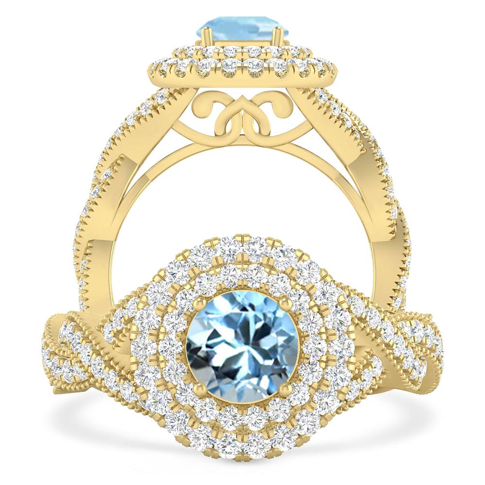 Yellow Gold - Aquamarine