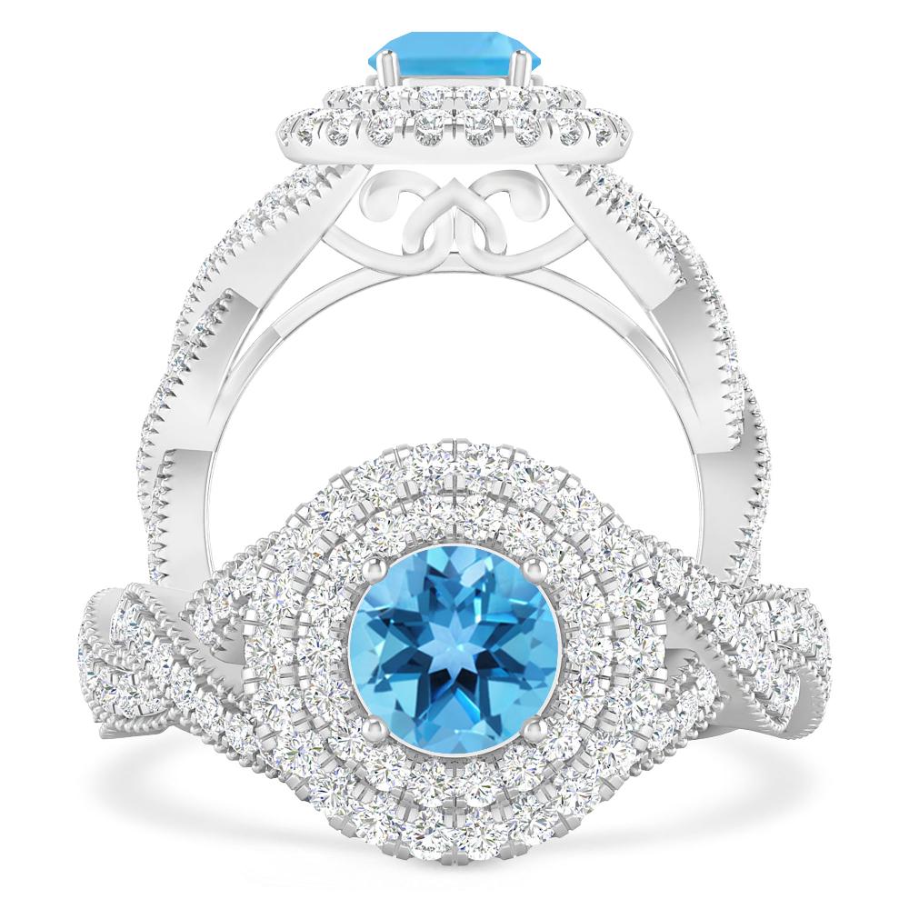 White Gold - Blue Topaz