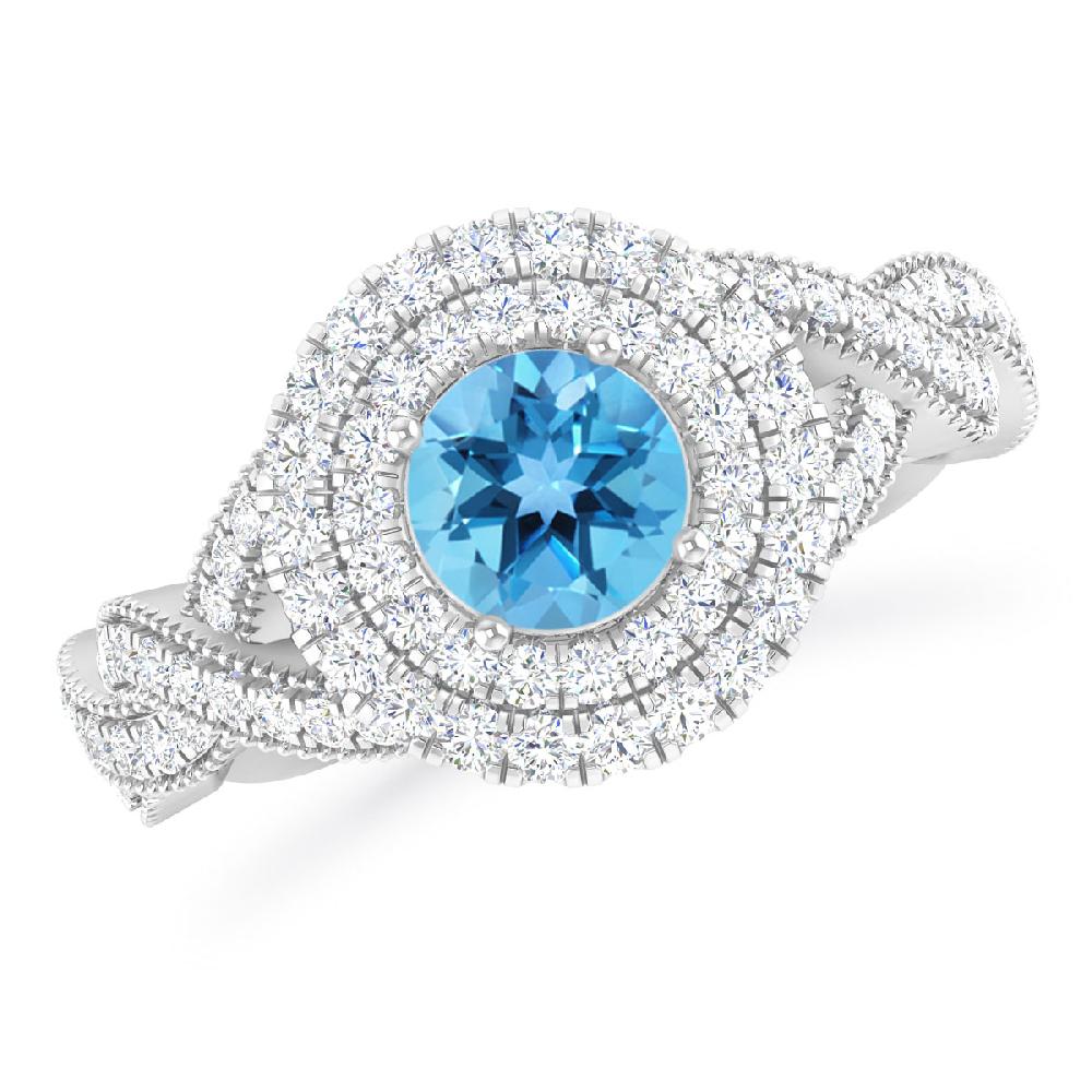 White Gold - Blue Topaz