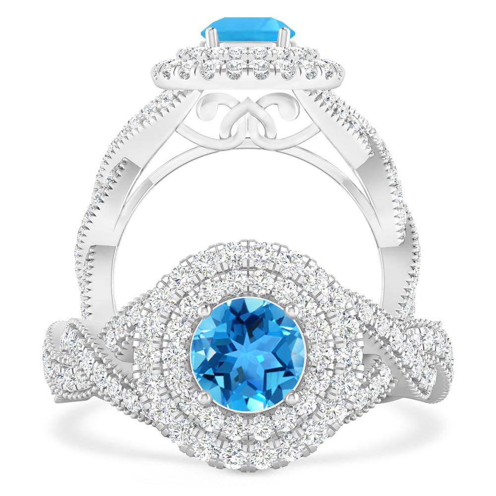 White Gold - Blue Topaz