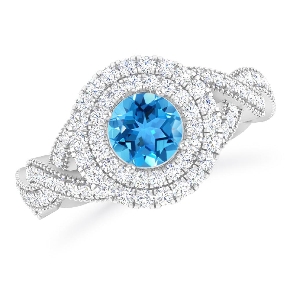 White Gold - Blue Topaz