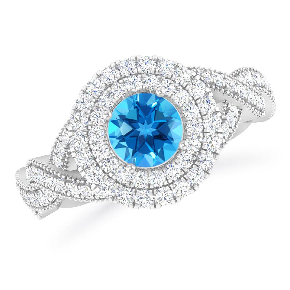 White Gold - Blue Topaz