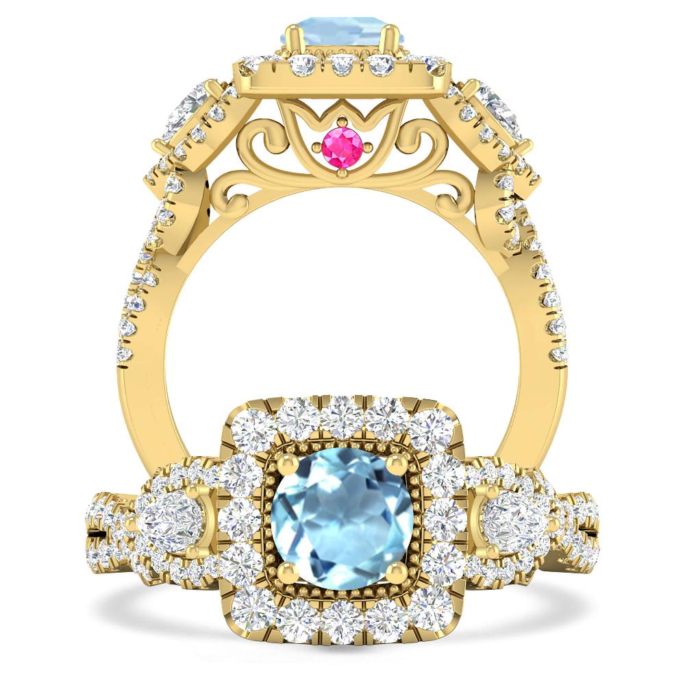 Yellow Gold - Aquamarine
