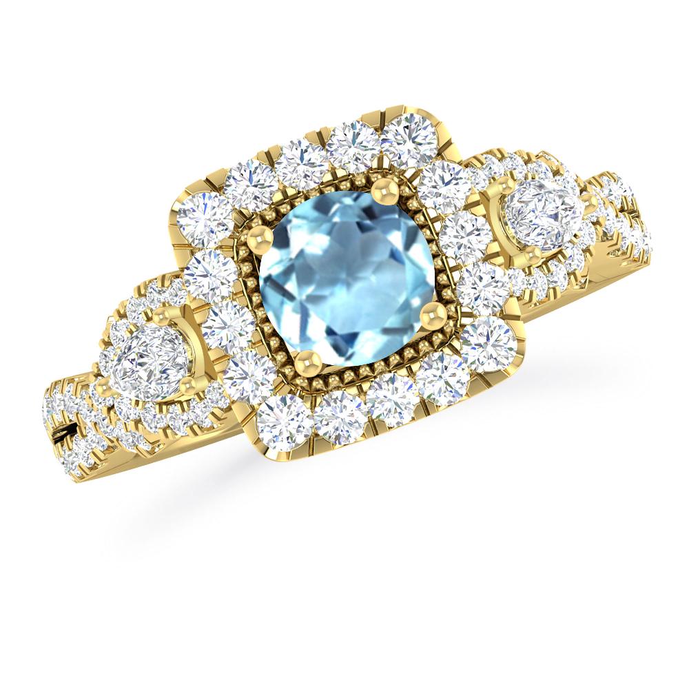 Yellow Gold - Aquamarine