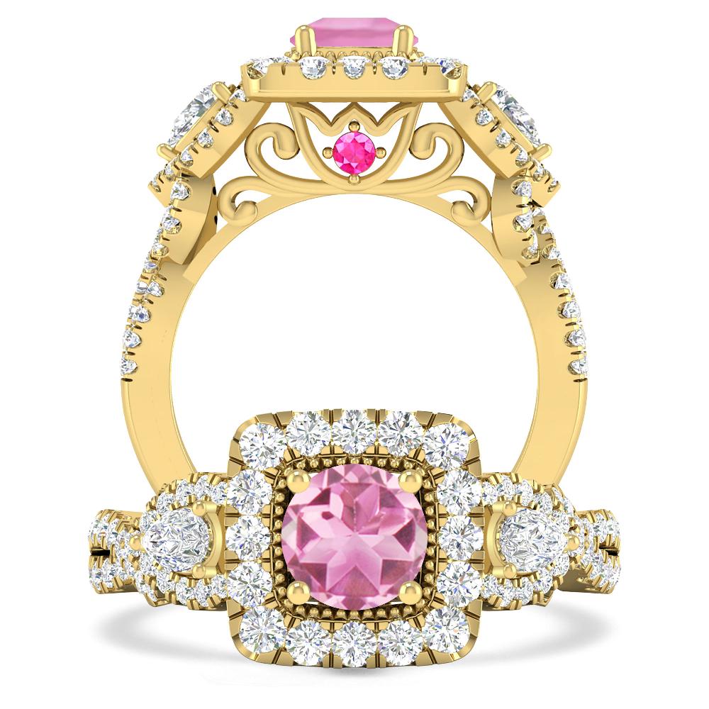 Yellow Gold - Pink Tourmaline