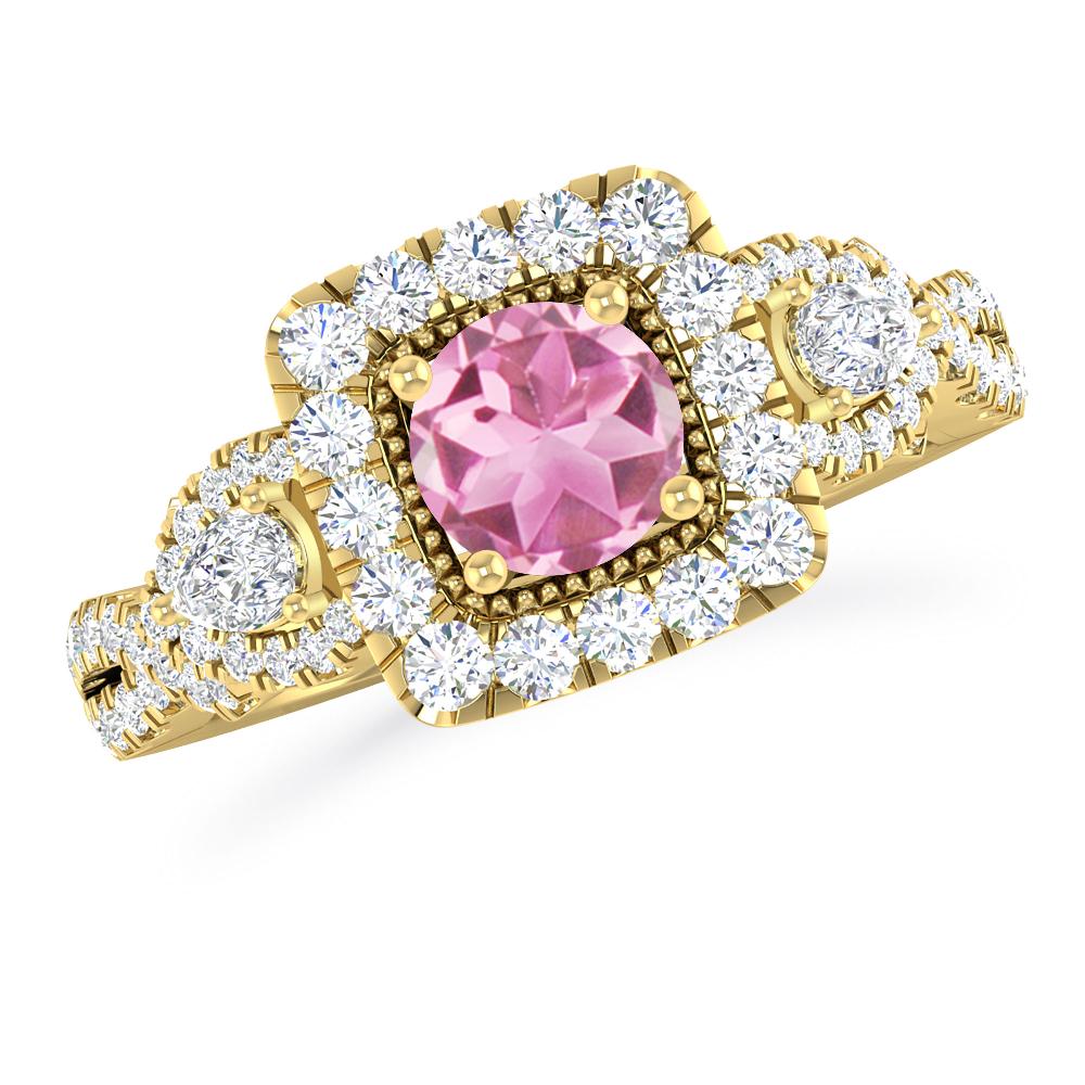Yellow Gold - Pink Tourmaline