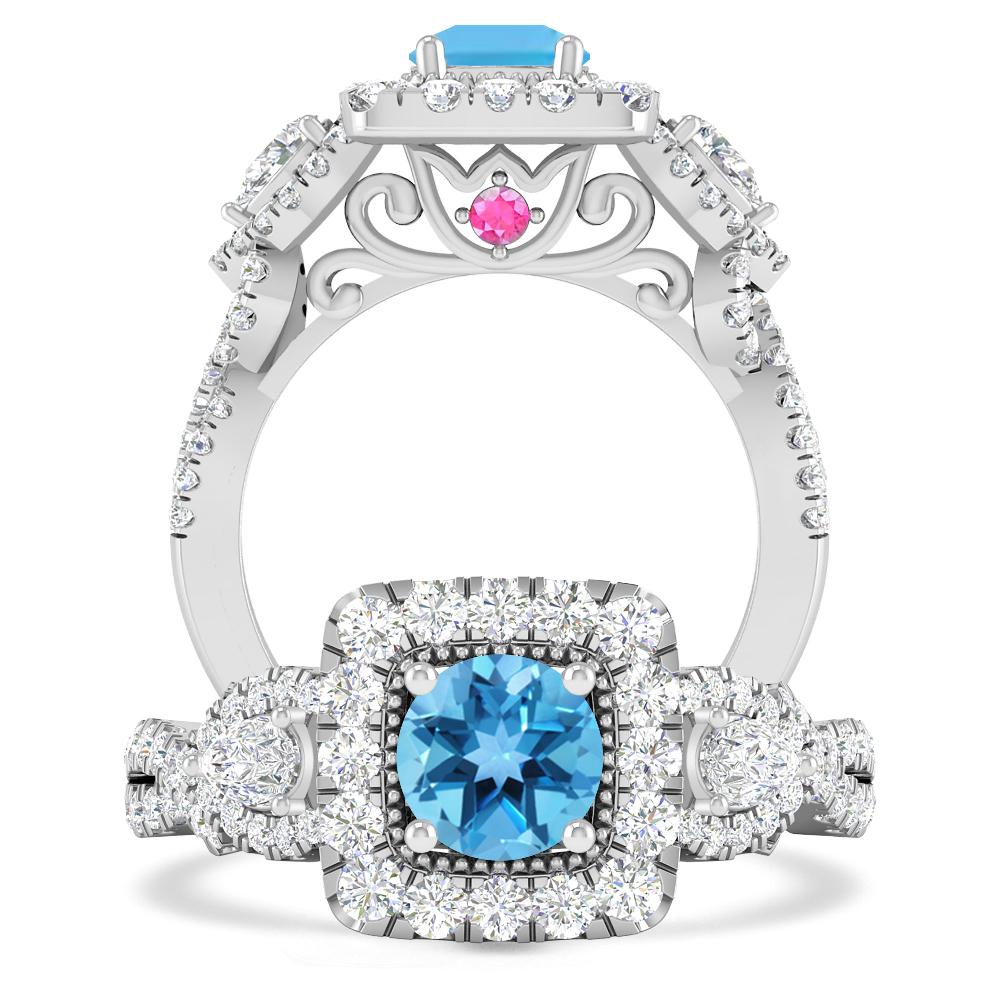 White Gold - Blue Topaz