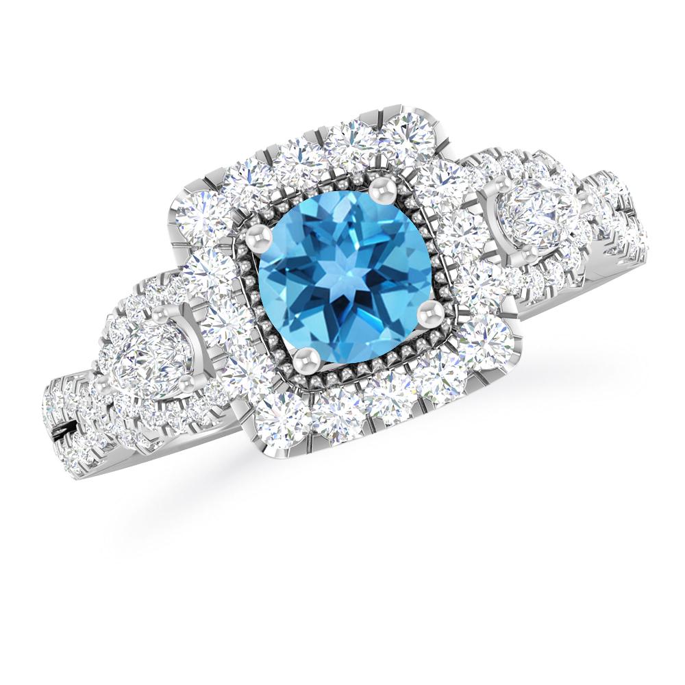 White Gold - Blue Topaz