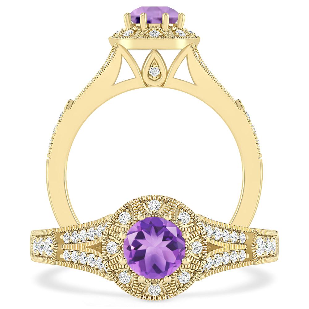 Yellow Gold - Amethyst