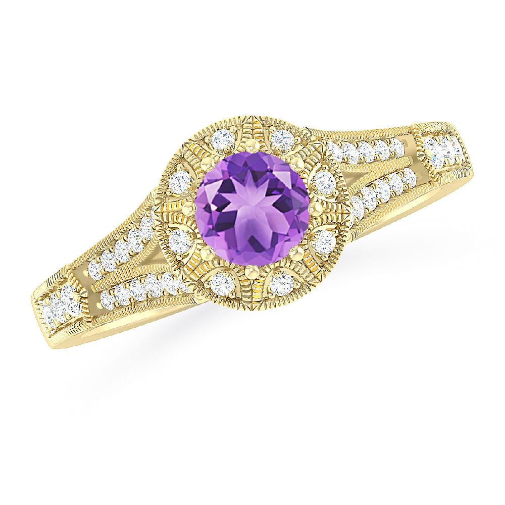 Yellow Gold - Amethyst